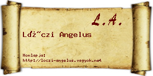 Lóczi Angelus névjegykártya
